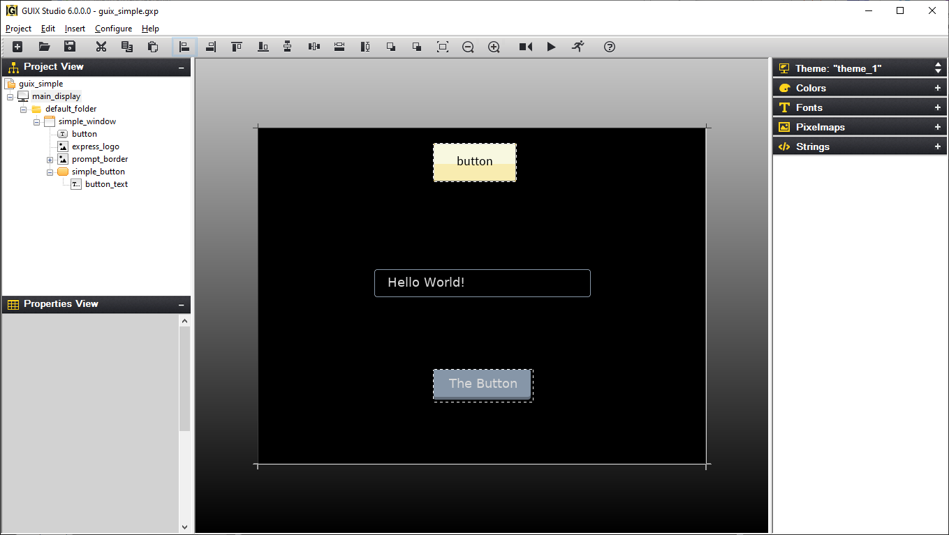 Screenshot of the result of the Align-Left button selection.
