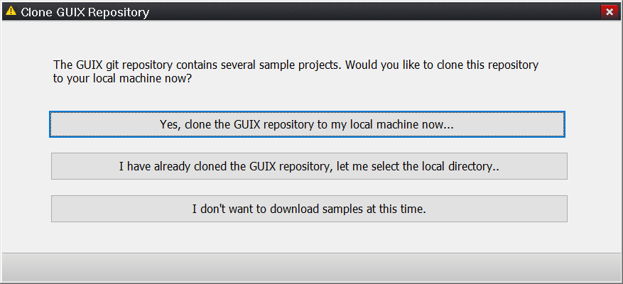 Choose to clone the repo, point to an already-cloned repo, or skip.