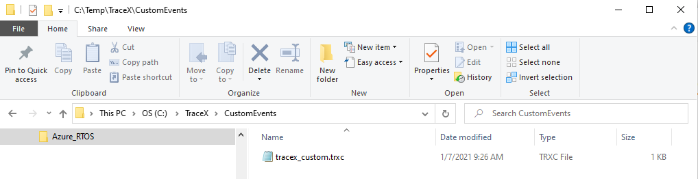 Screenshot of an example directory path.