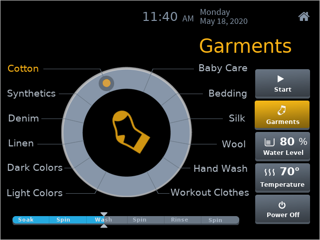 Screenshot of the GUIX white goods example.