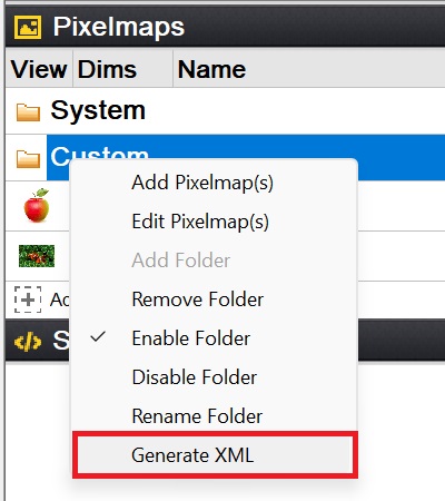 Screenshot of Generating XML File for Pixelmap Folder.