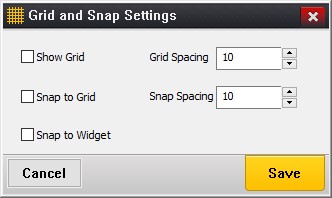 Screenshot of the Grid and Snap Settings.