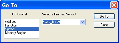 Screenshot of the Go To dialog.