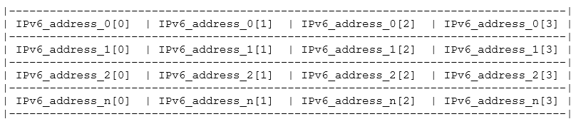 IPv6 format 4-byte aligned buffer