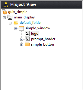 Screenshot of the GUIX Studio Project View.