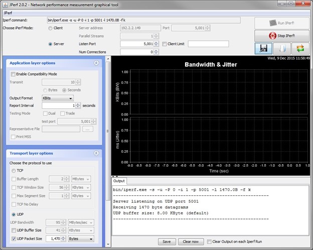 Running the UDP transmission test.