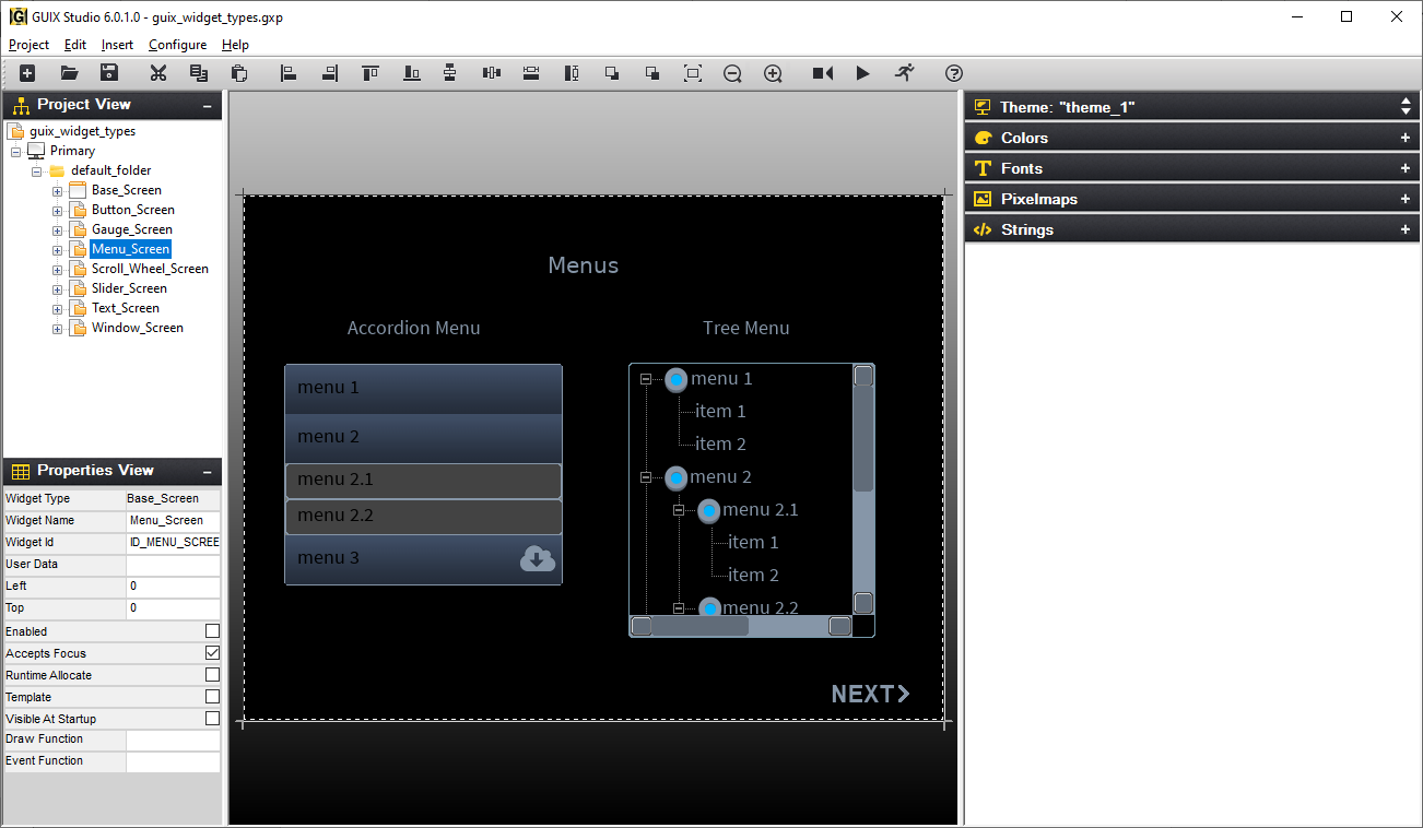 Screenshot of the Studio with project open.