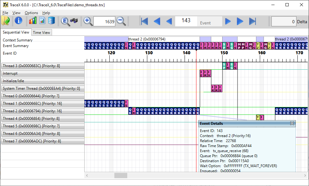Screenshot of the detailed event information when an event is double clicked.