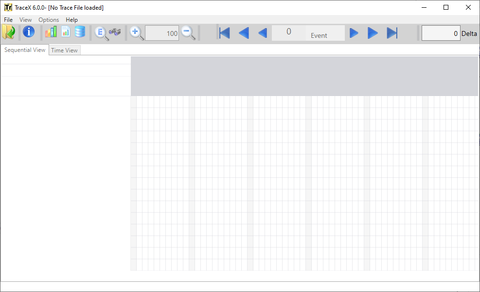 Screenshot of the TraceX GUI.